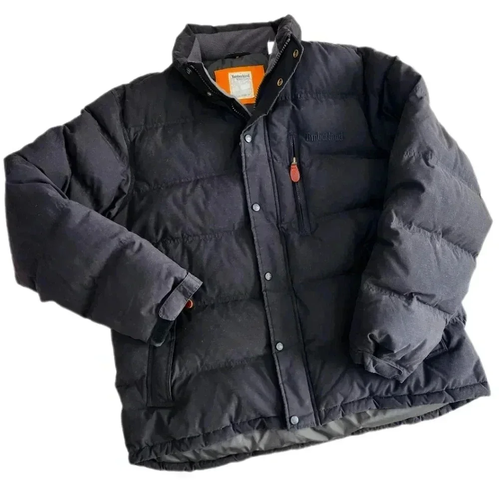 TIMBERLAND Y2K DUCK DOWN Puffer JACKET, Black, Men's XXL - Picture 3 of 14